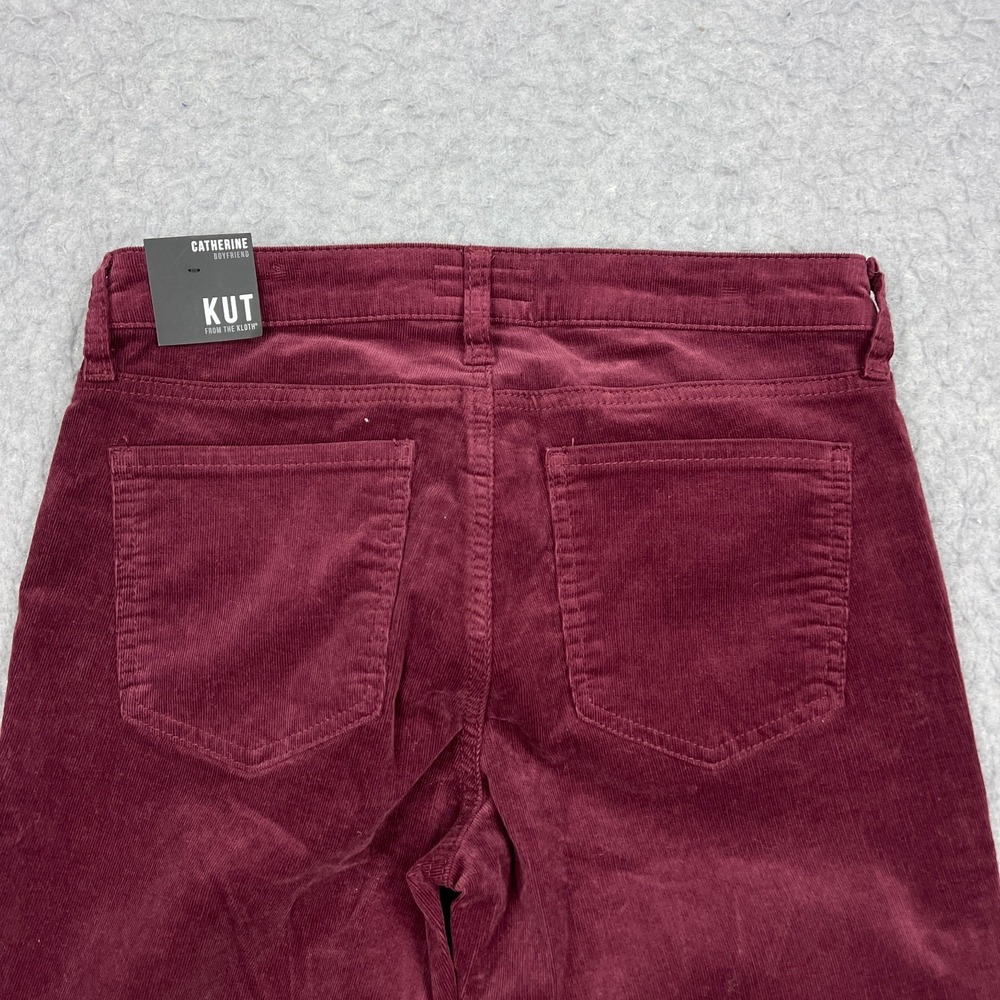 NEW Kut from the Kloth Pants Womens 4 Wine Red Catherine Boyfriend Corduroy Jean - Picture 11 of 12